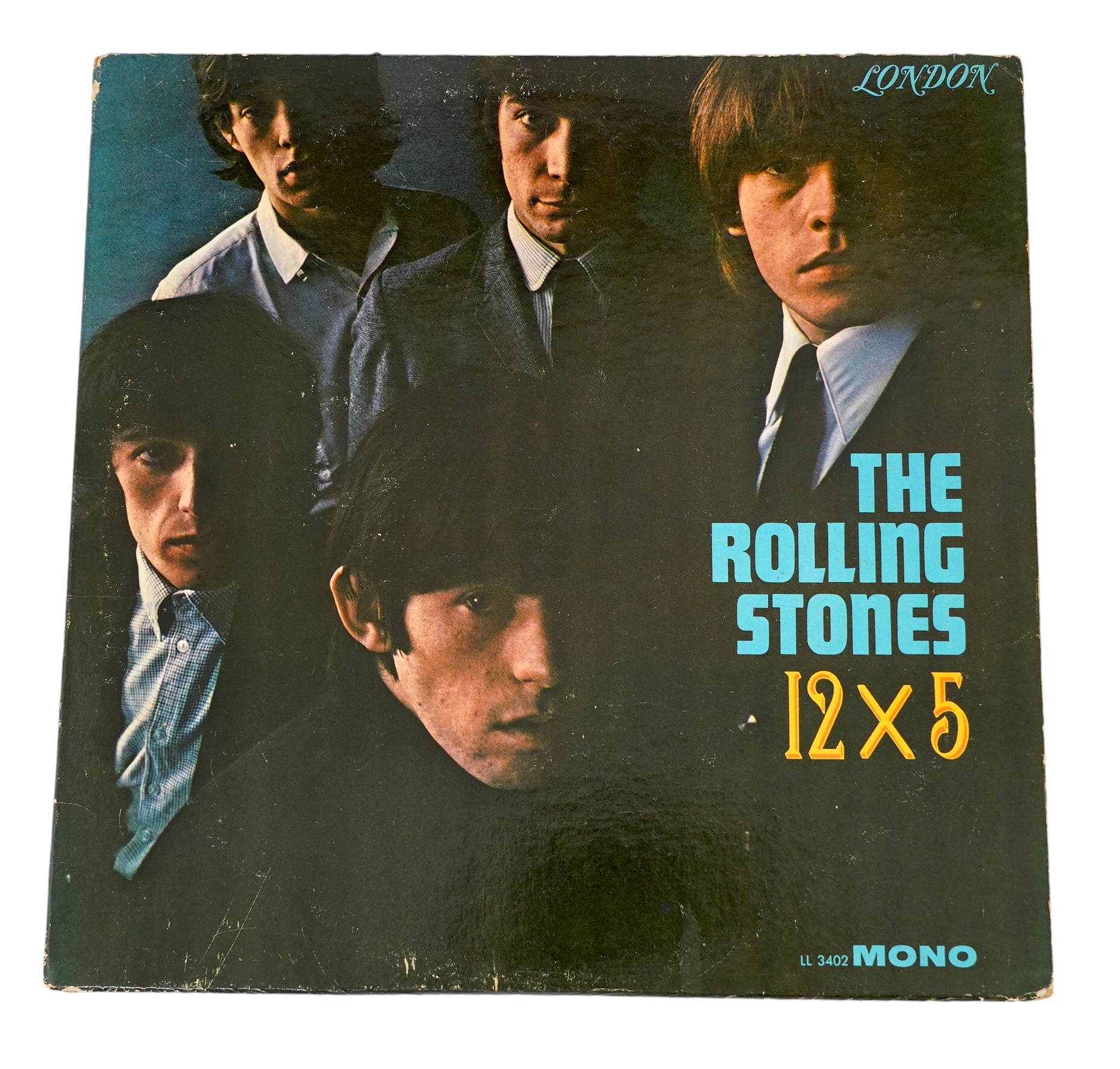 The Rolling Stones; 12 x 5 LP record album, mono on London LL3402, ARL-6493-1E. Condition - poor to fair, some surface scratches